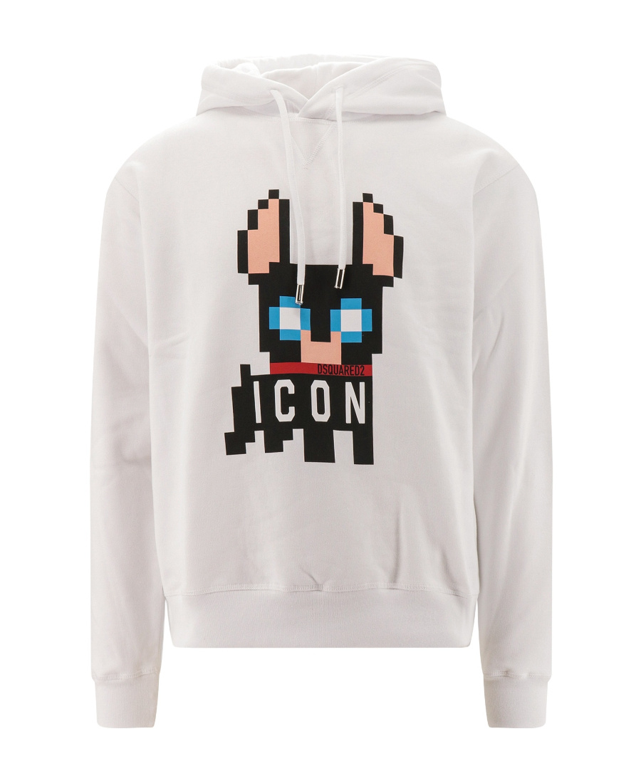 Dsquared2 Signature Icon-motif Cotton Hoodie In White