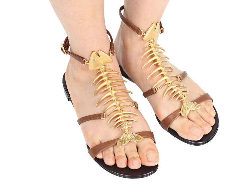 GIUSEPPE ZANOTTI FISHBONE DETAILS SANDALS