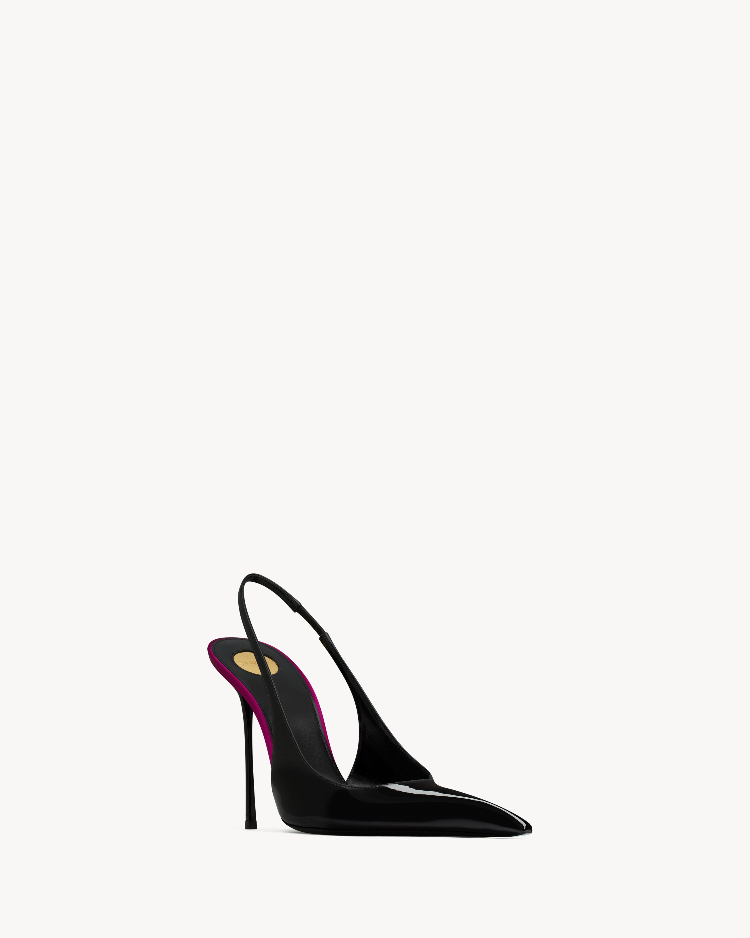 Saint Laurent Amalia 110 Patent Leather Slingback Pumps In Black