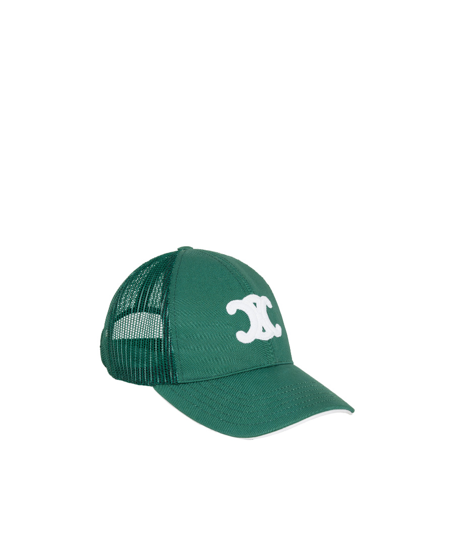 Celine Logo Letter Baseball Cap In Green