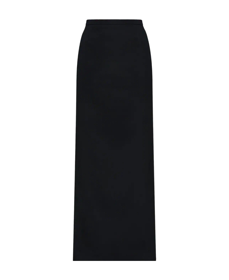Dolce & Gabbana Long Skirt Cady Texture High-waisted Slit In Black