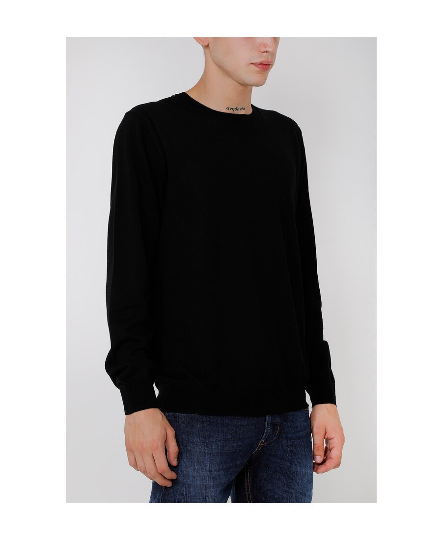 Shop Paolo Pecora Crewneck Knit Jumper In Black