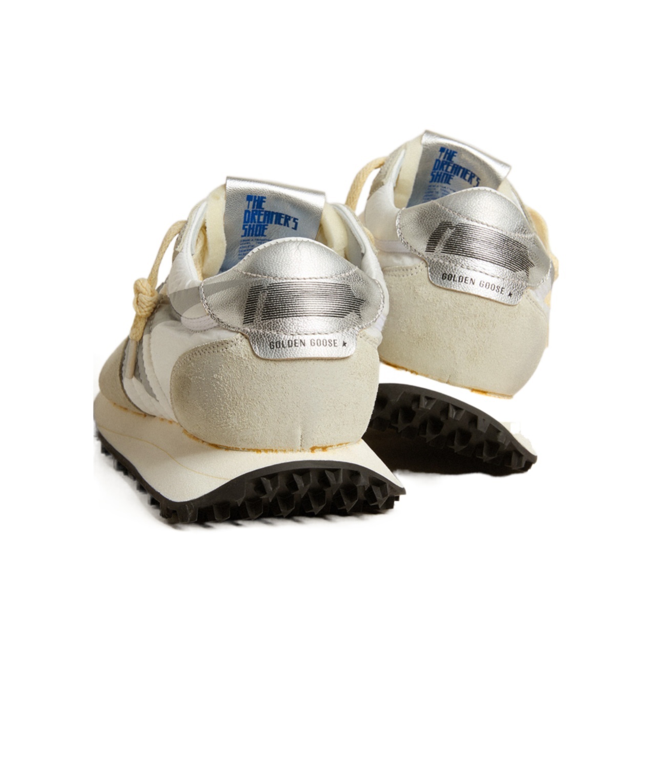 Golden Goose Running Marathon Distressed Leather-trimmed Shell And Suede Sneakers In Nude