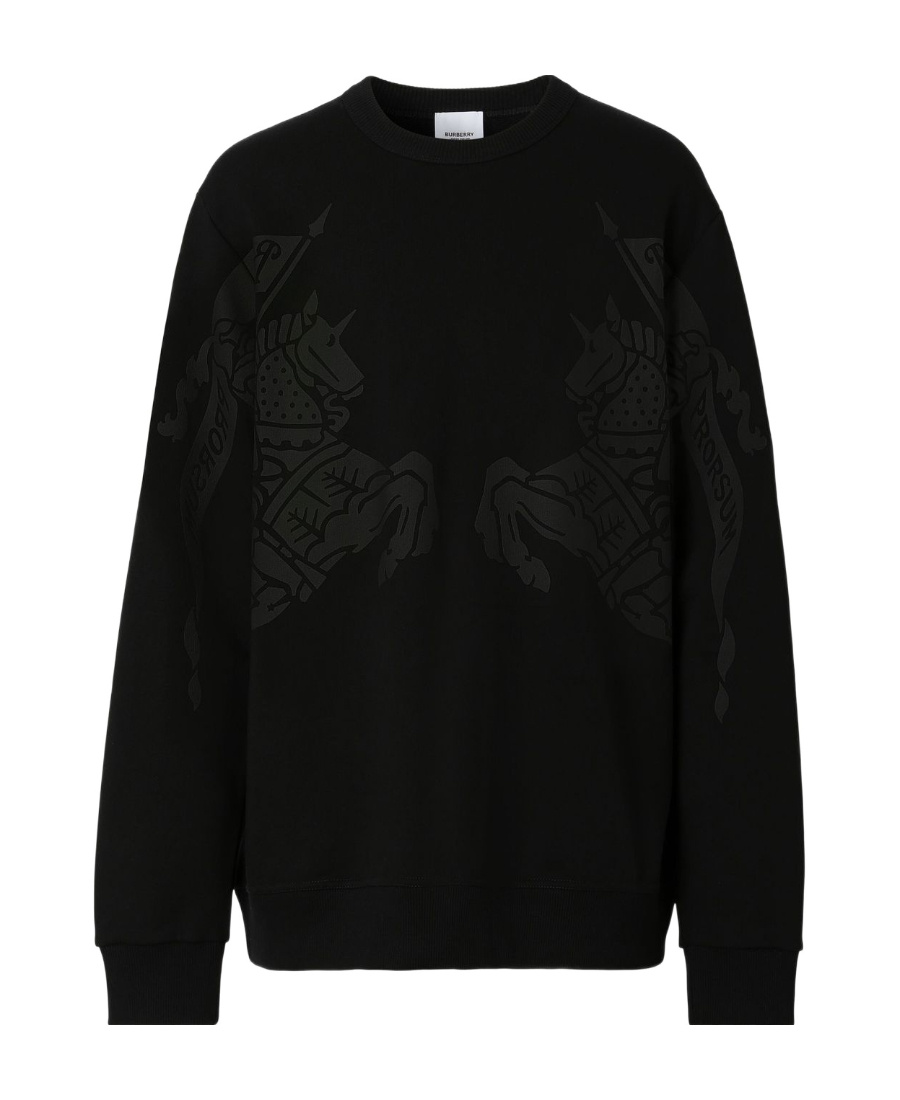 Burberry Round Collar Long Sleeve Sweater In Black