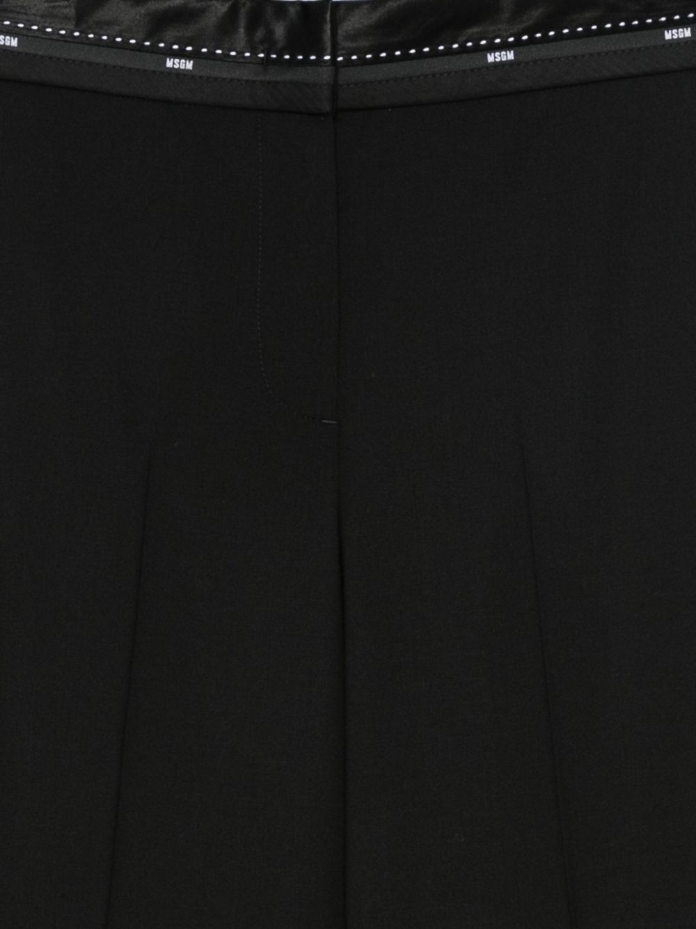 Msgm Straight-leg Pants With Glossy Trim In Black