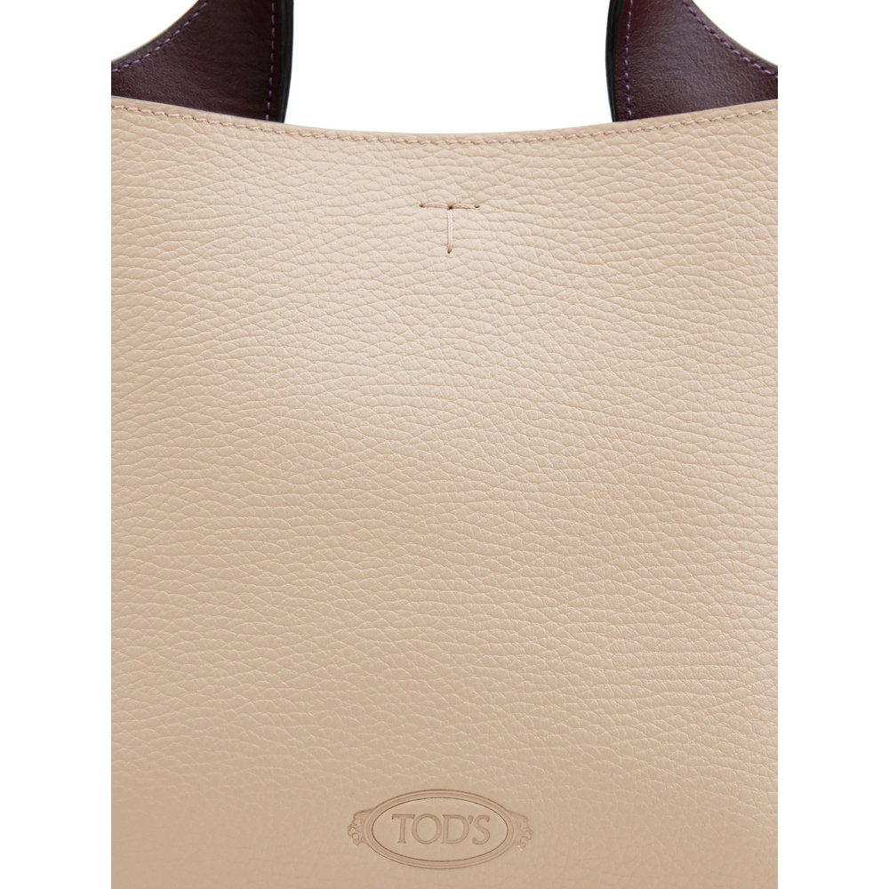 Tod's Beige Leather Handle Bag In Hazel