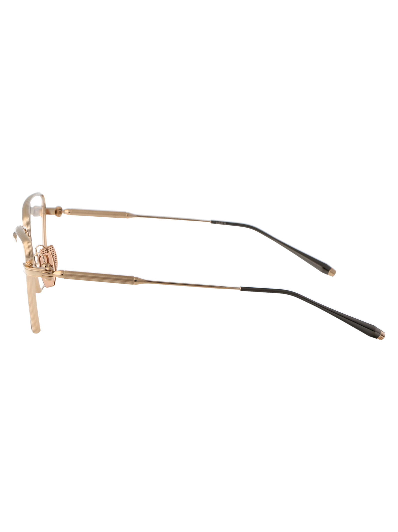 Akoni Vega Glasses In Brushed White Gold/black Rhodium