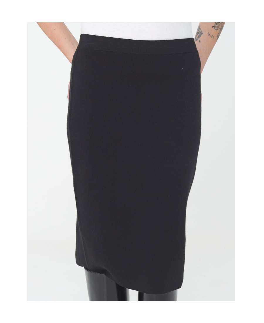 Shop Saint Laurent Fine-knit Pencil Skirt In Black
