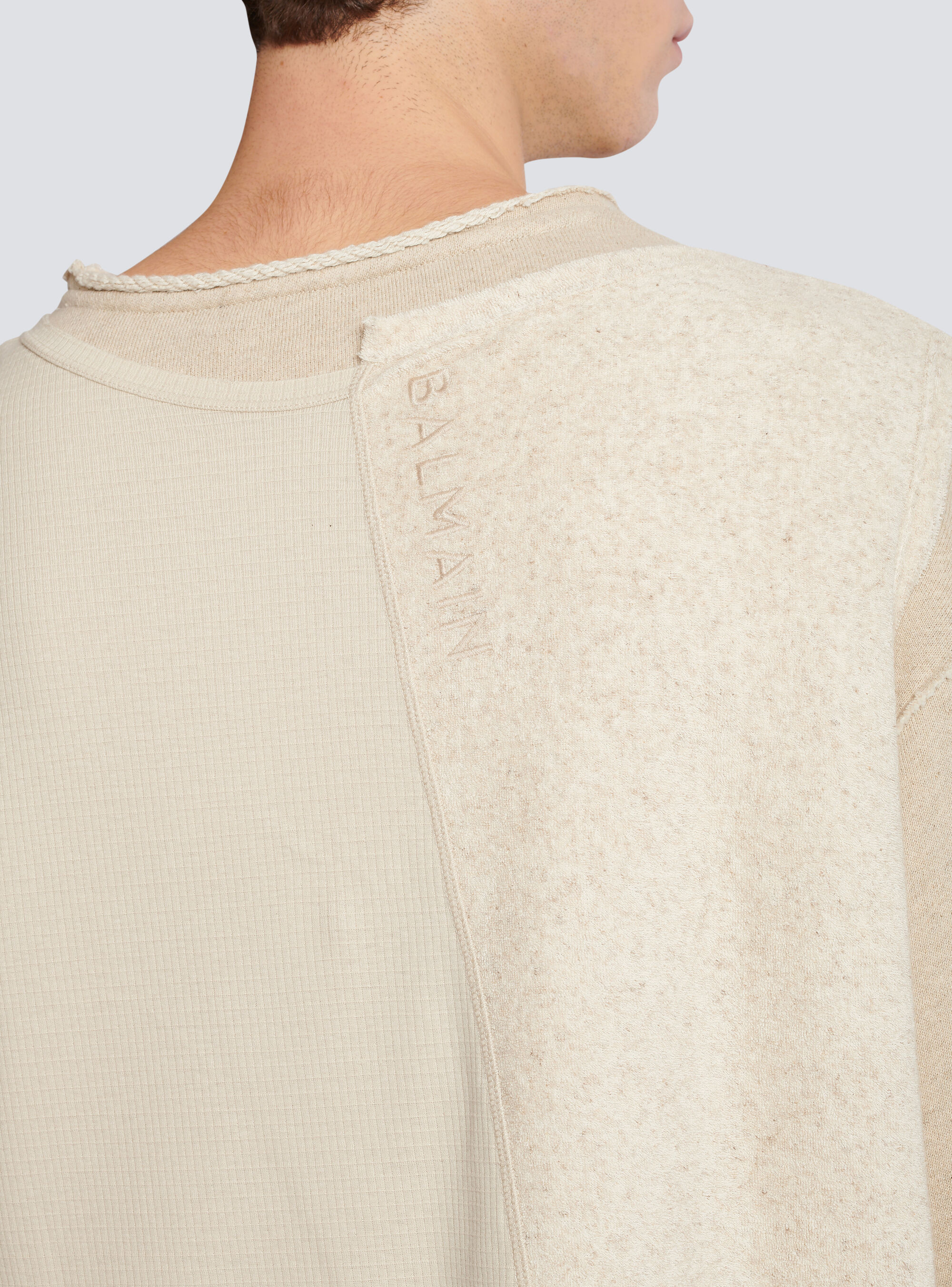 Balmain Patchwork Long-sleeve Top In White