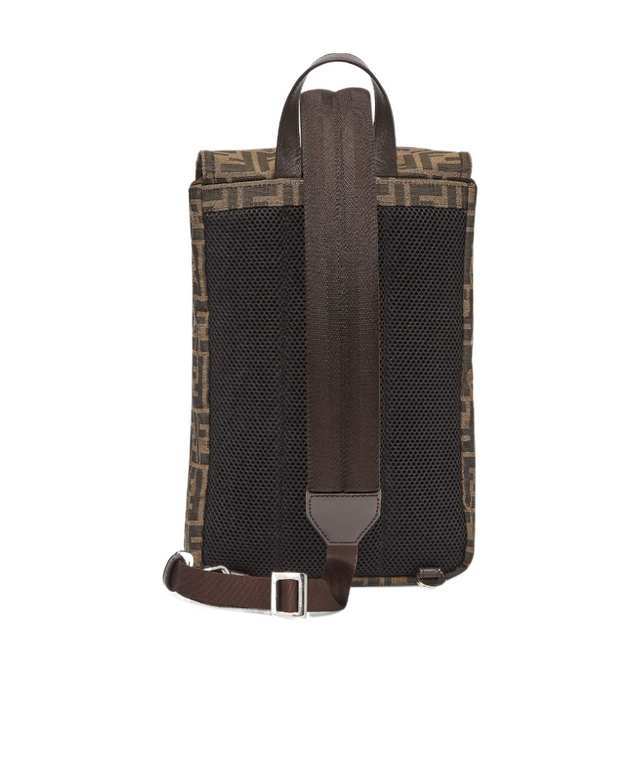 Fendi Monogram-print Backpack In Brown