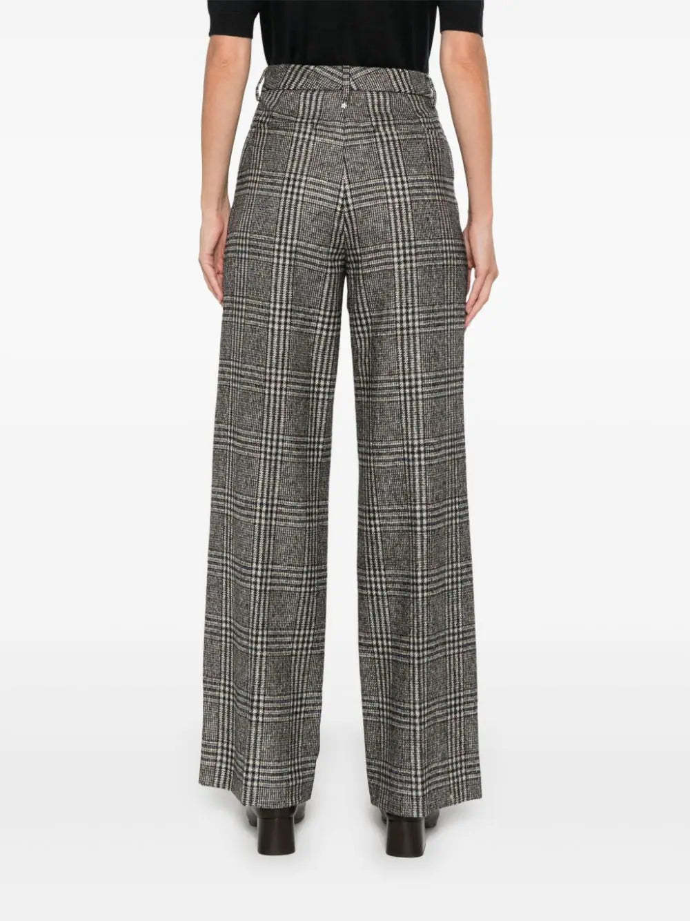 Lorena Antoniazzi Checkered Trousers In Gray