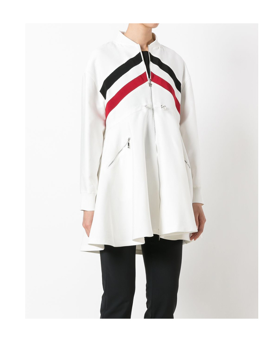 Moncler Striped Horn-shaped Casual Jacket In White