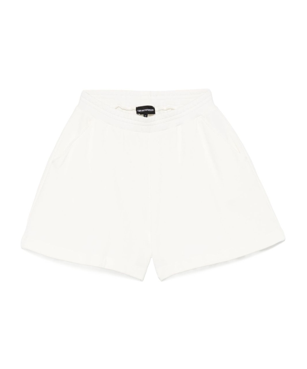 Emporio Armani Cotton Shorts In Organic Fabric In White
