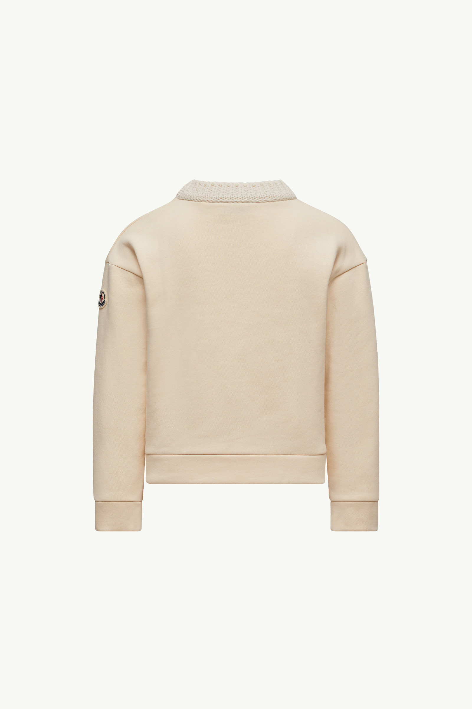 Moncler Embroidered Logo Cotton Sweatshirt In Yellow