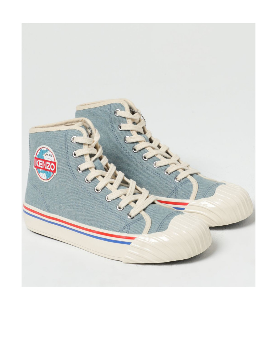 Kenzo School Logo High-top Sneakers In Gray