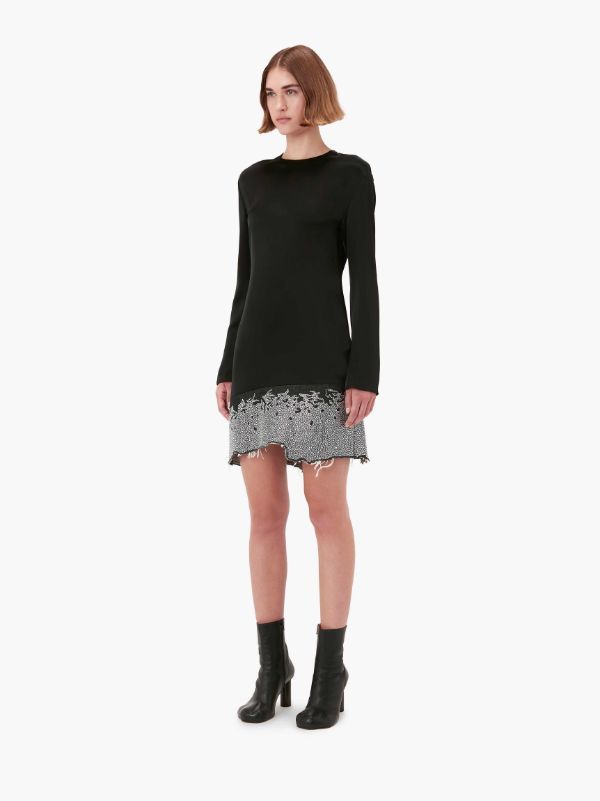 Jw Anderson J.w. Anderson Glitter-embellished Satin Minidress In Black