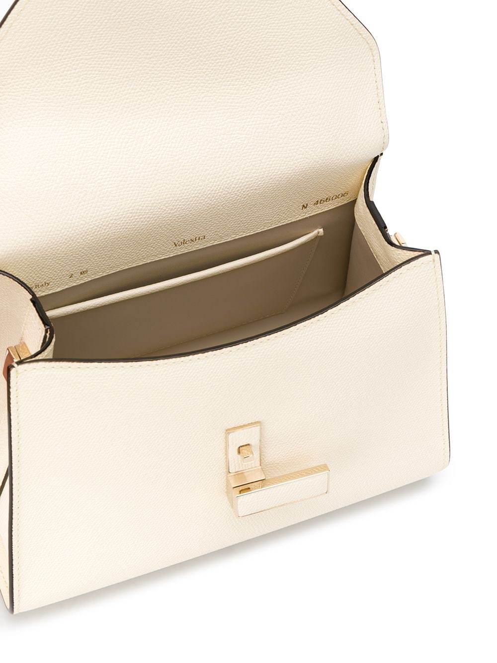 Valextra Micro Iside Grain Leather Top Handle Bag In Nude