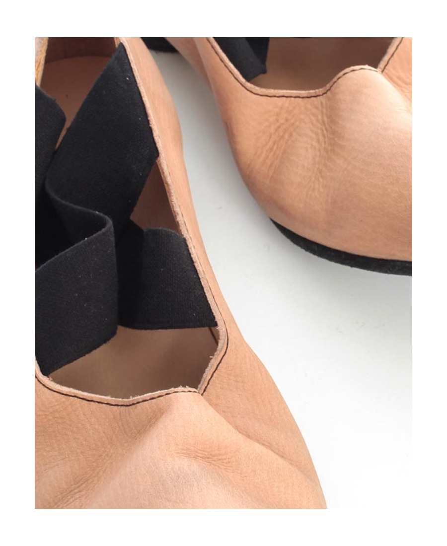 Uma Wang Square-toe Leather Ballerina Flats In Pink