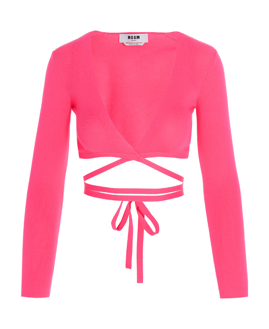 Msgm Pink Polyester Cardigan In Pink