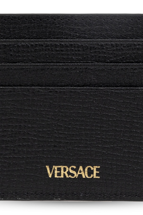 Versace Medusa Leather Cardholder In Black