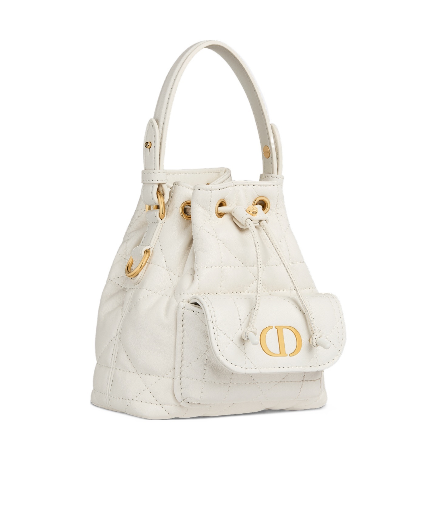 Dior Caro Nano Bucket Bag In Latte