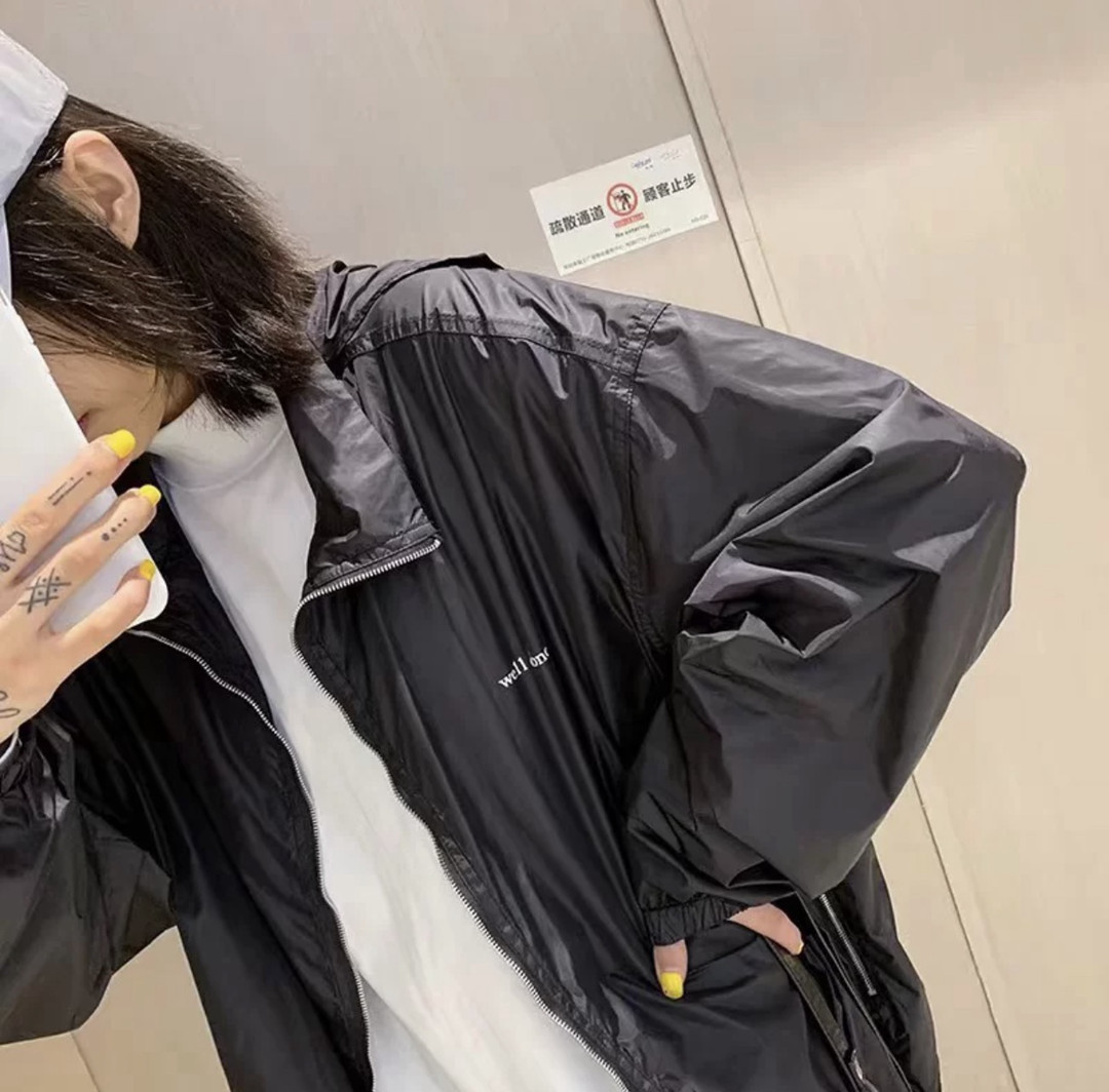 We11 Done Logo-print Hooded Jacket In Black