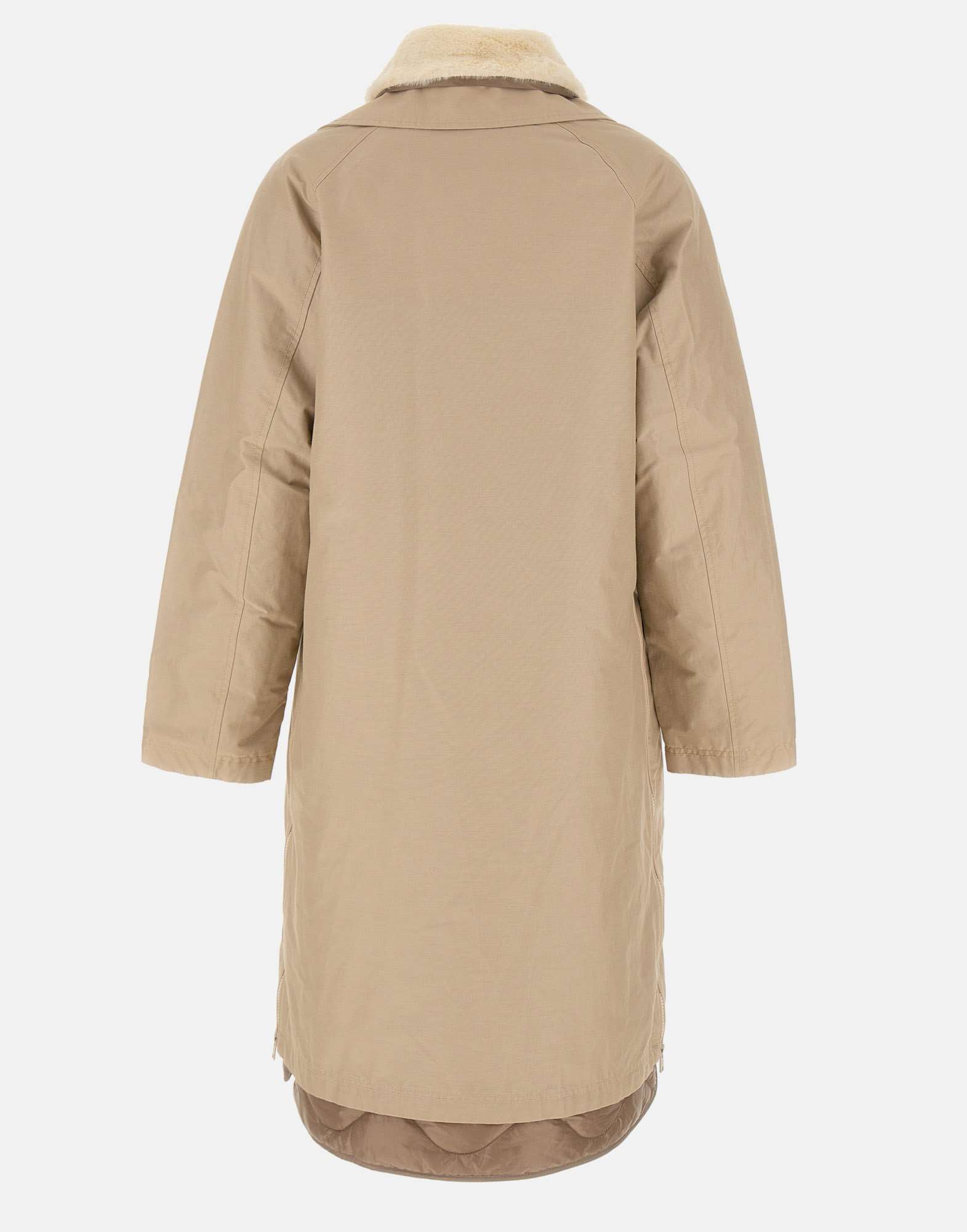 Woolrich Faux-fur Collar Coat In Multi