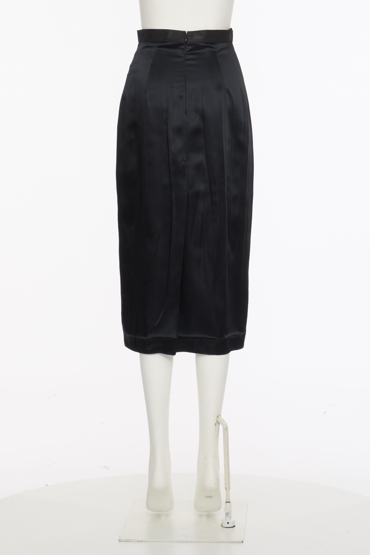 Valentino High Waist Satin Skirt With Bow Detail In Blue