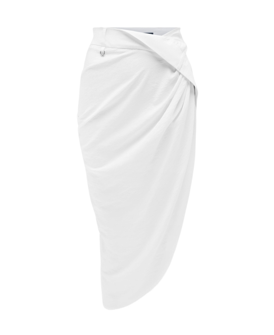Jacquemus La Jupe Saudade Asymmetric Skirt In White