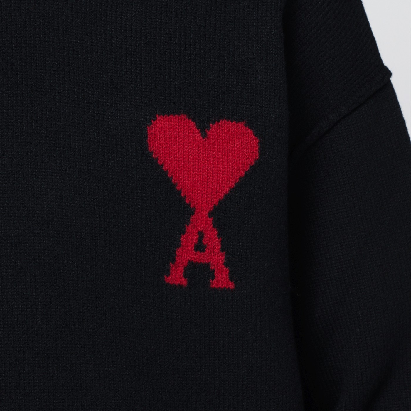 Ami Alexandre Mattiussi Ami Paris Ami Paris De Coeur Wool Cardigan In Black