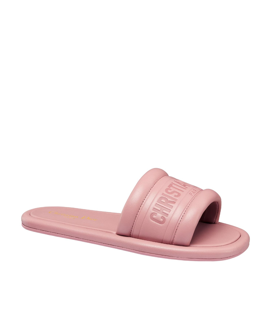 Dior Front Logo Slippers In Pink