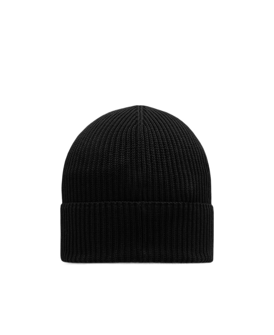Moncler Knitted Urinal Hat Without Brim In Black
