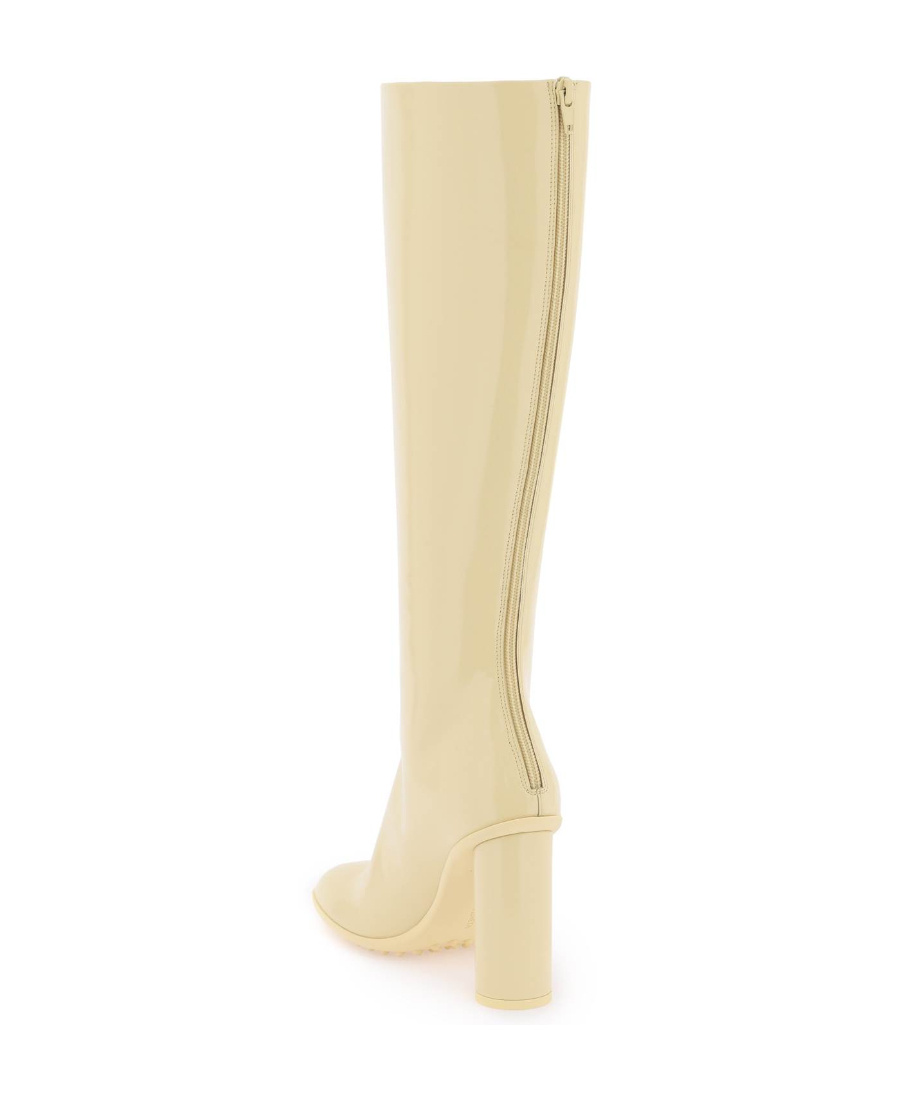 Bottega Veneta Round-headed High-heeled Boots In Nude