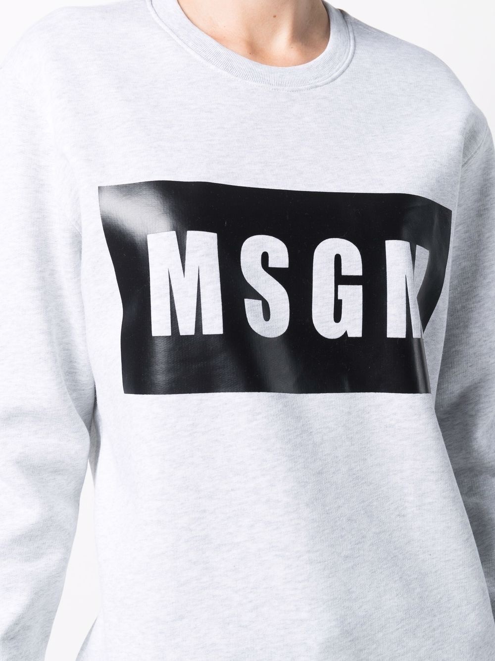 Msgm Foiled Logo Sweatshirt In White