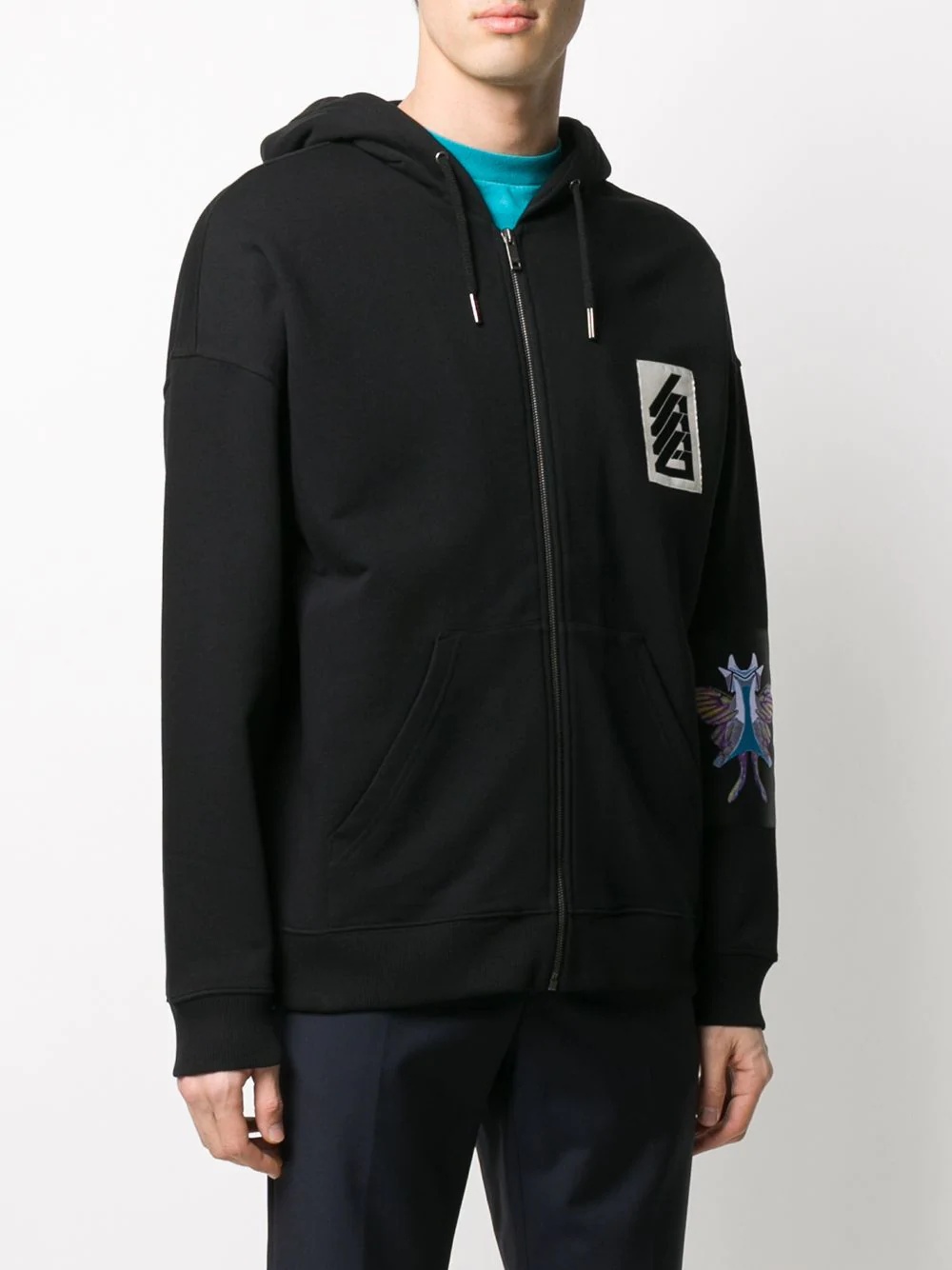 Givenchy Decal Inlaid Zipper Hat Casual Jacket In Black