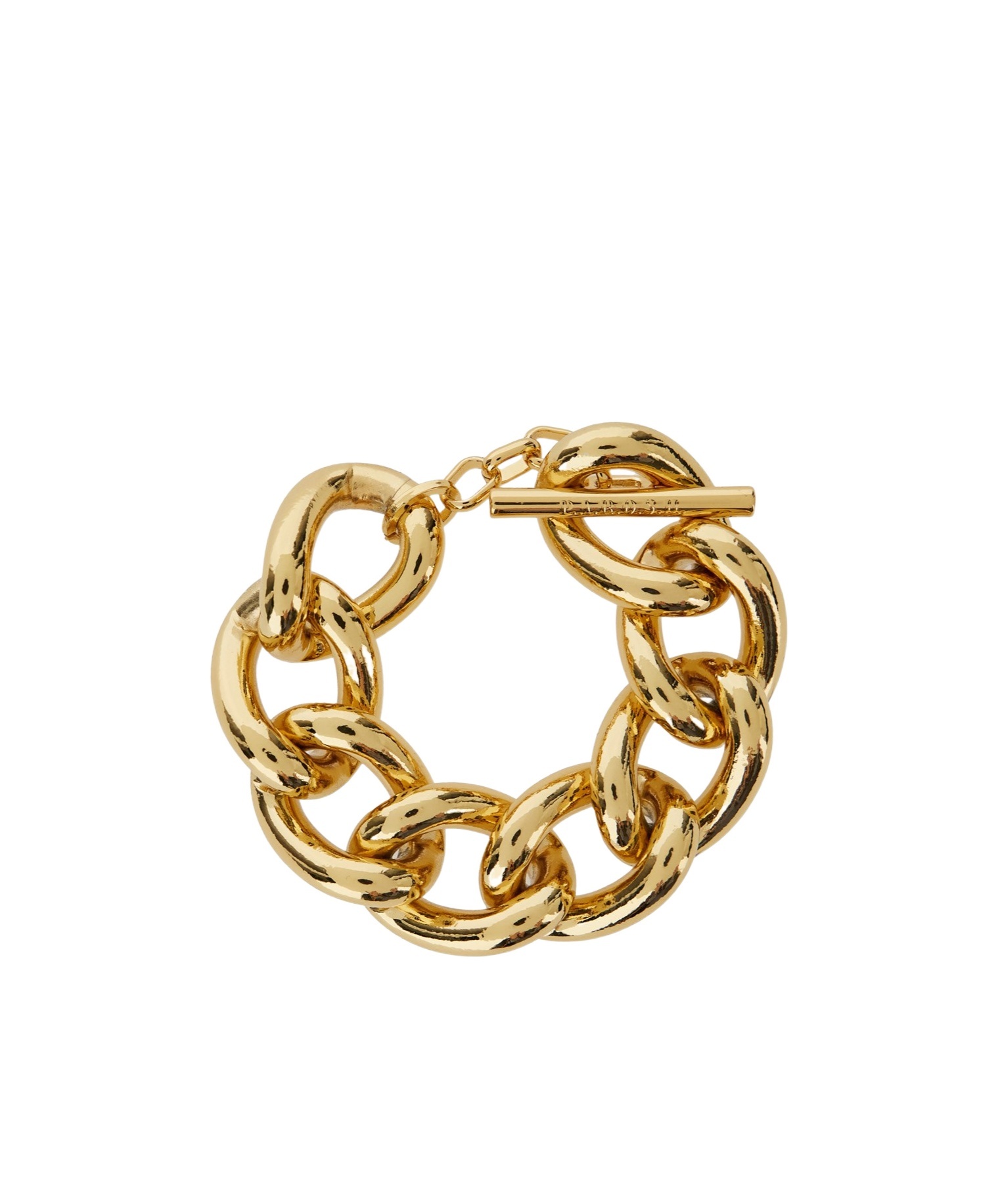 P.a.r.o.s.h Gold Tone Chain-link Bracelet With Clasp Logo Closure In Yellow