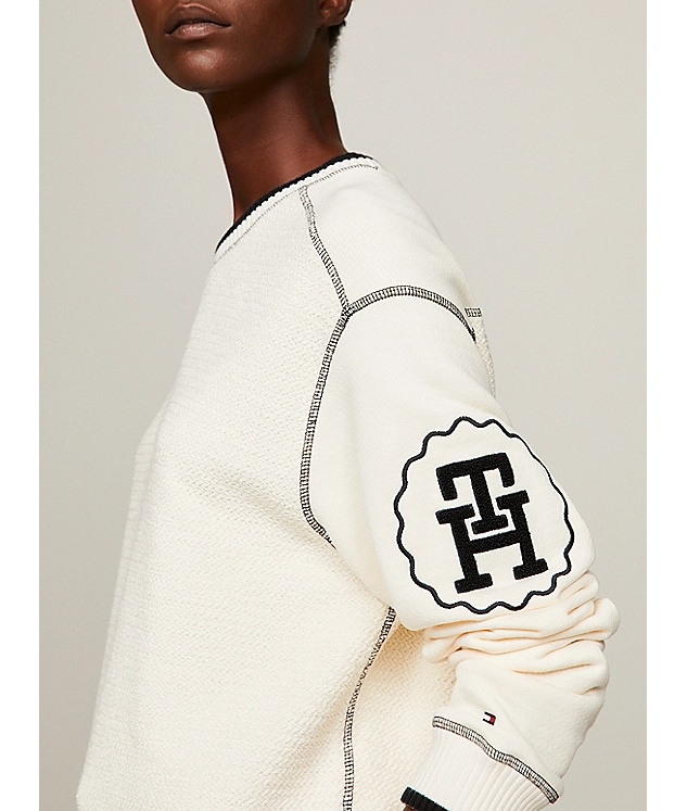 TOMMY HILFIGER CONTRAST-STITCHING SWEATSHIRT