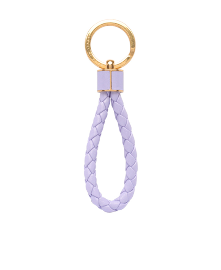 Bottega Veneta Purple Intrecciato Keychain In Purple