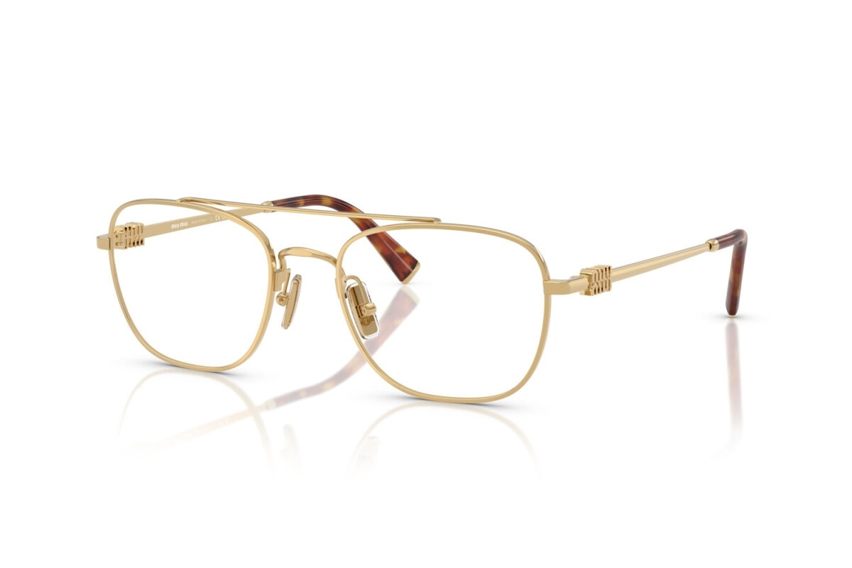 Miu Miu Womens Mu 51wv Square-frame Metal Optical Glasses Gold In Gold