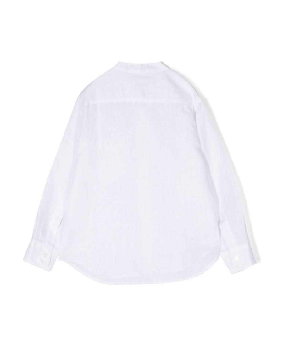 Aspesi Collarless Patch Pocket Shirt In White