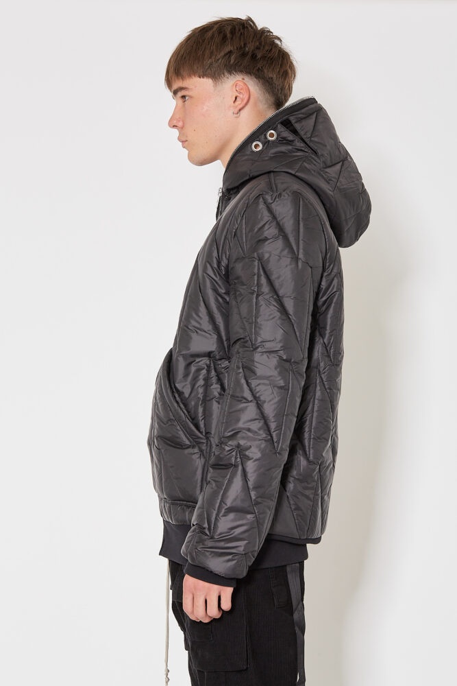 Rick Owens Drkshdw Gimp Quilted Hooded Jacket In Black