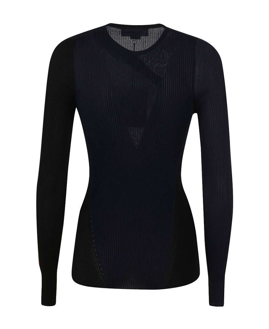 VICTORIA BECKHAM SPIRAL RIBBED-KNIT TOP