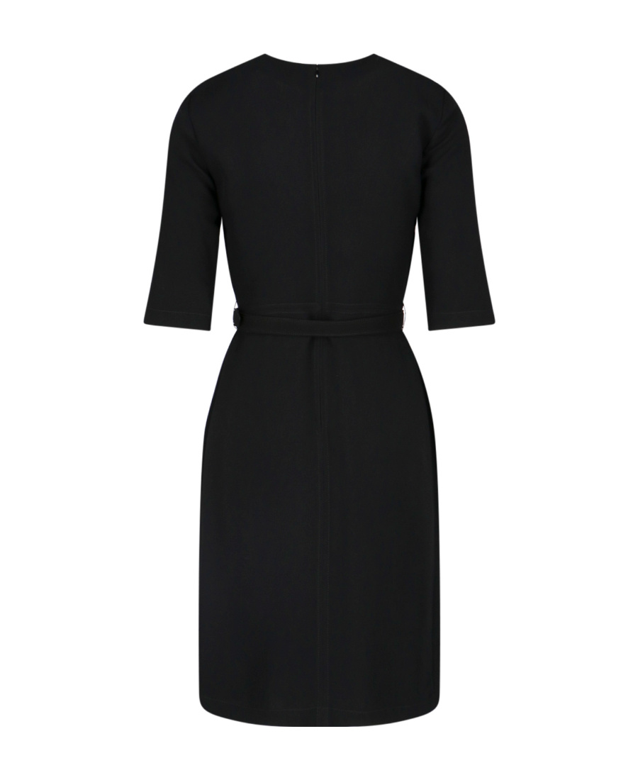 Shop Burberry Monogram-belt Midi Dress In Black