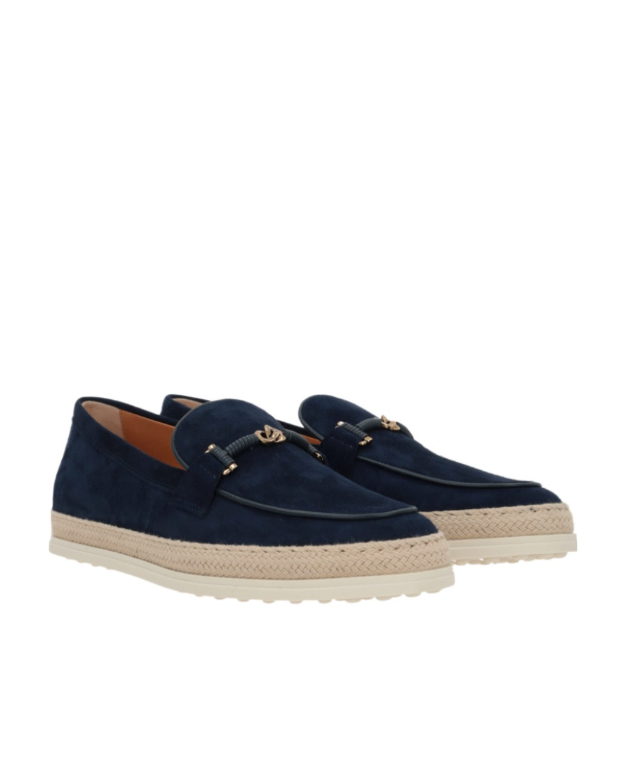 Tod's Suede Gomma Rafia Loafers In Black