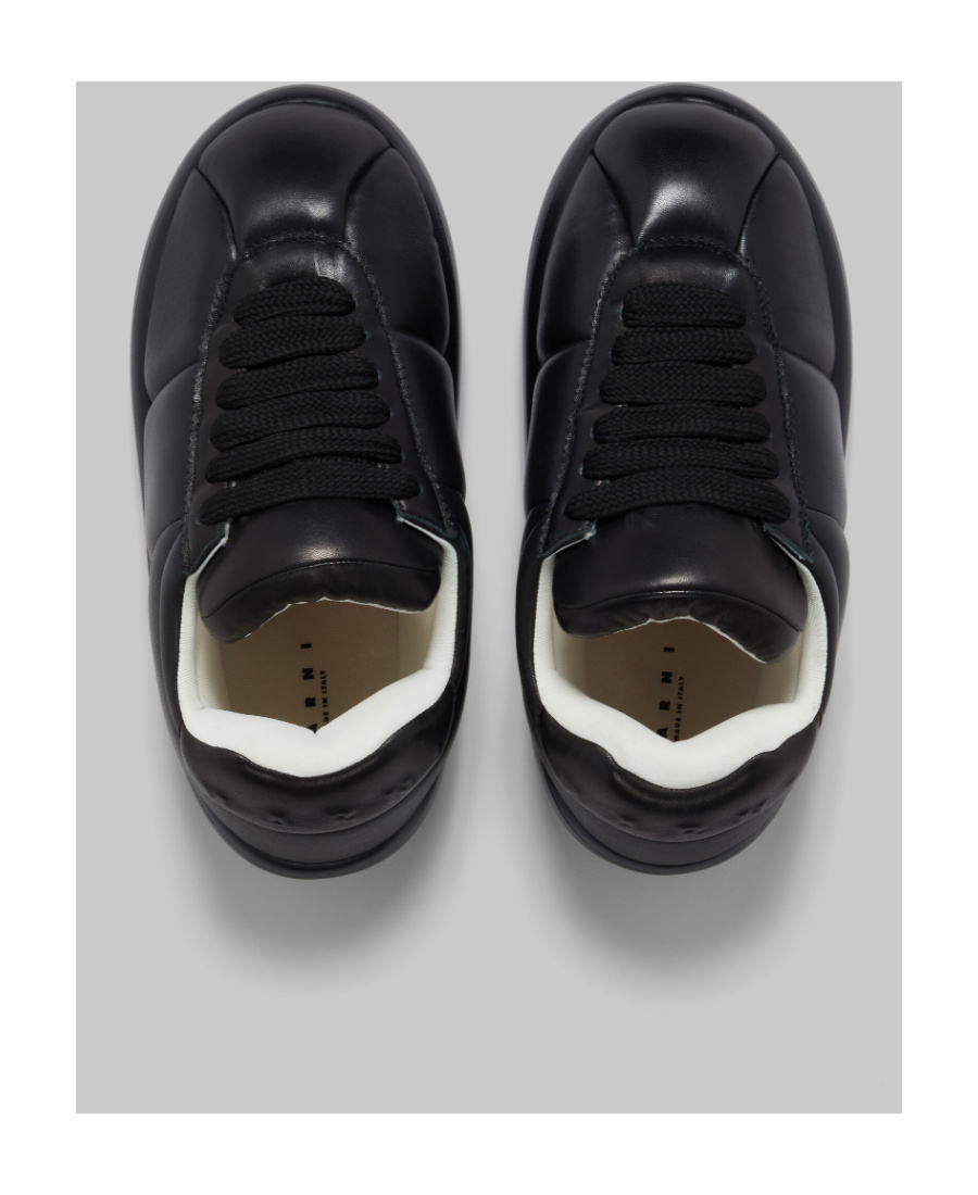Shop Marni Black Leather Bigfoot 2.0 Sneaker