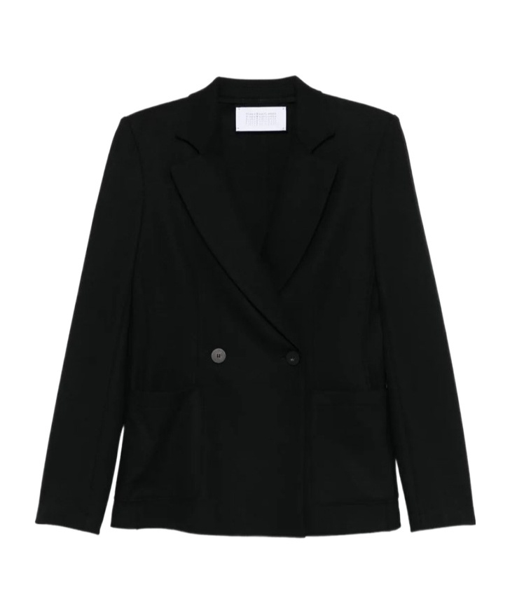 Harris Wharf London Double-breasted Blazer In Black