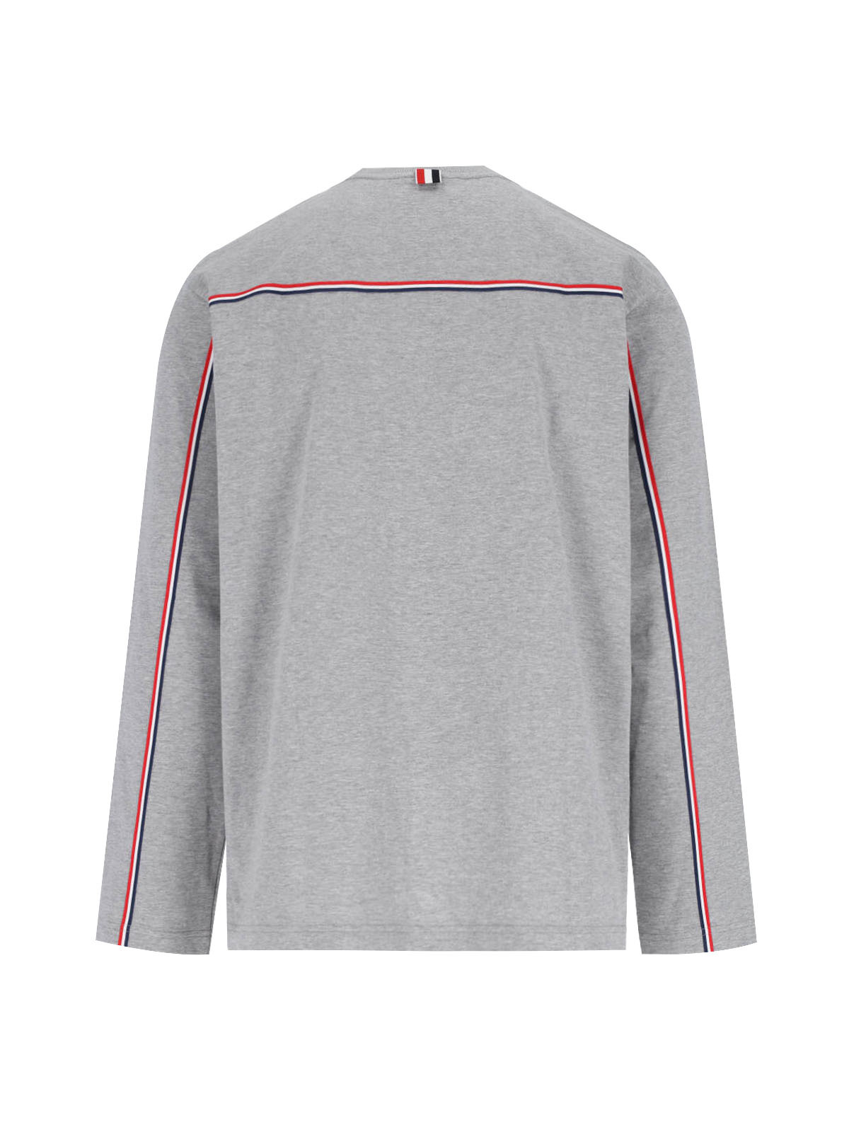 Thom Browne Oversized Long Sleeve Tee W/ Rwb Knit Trim
