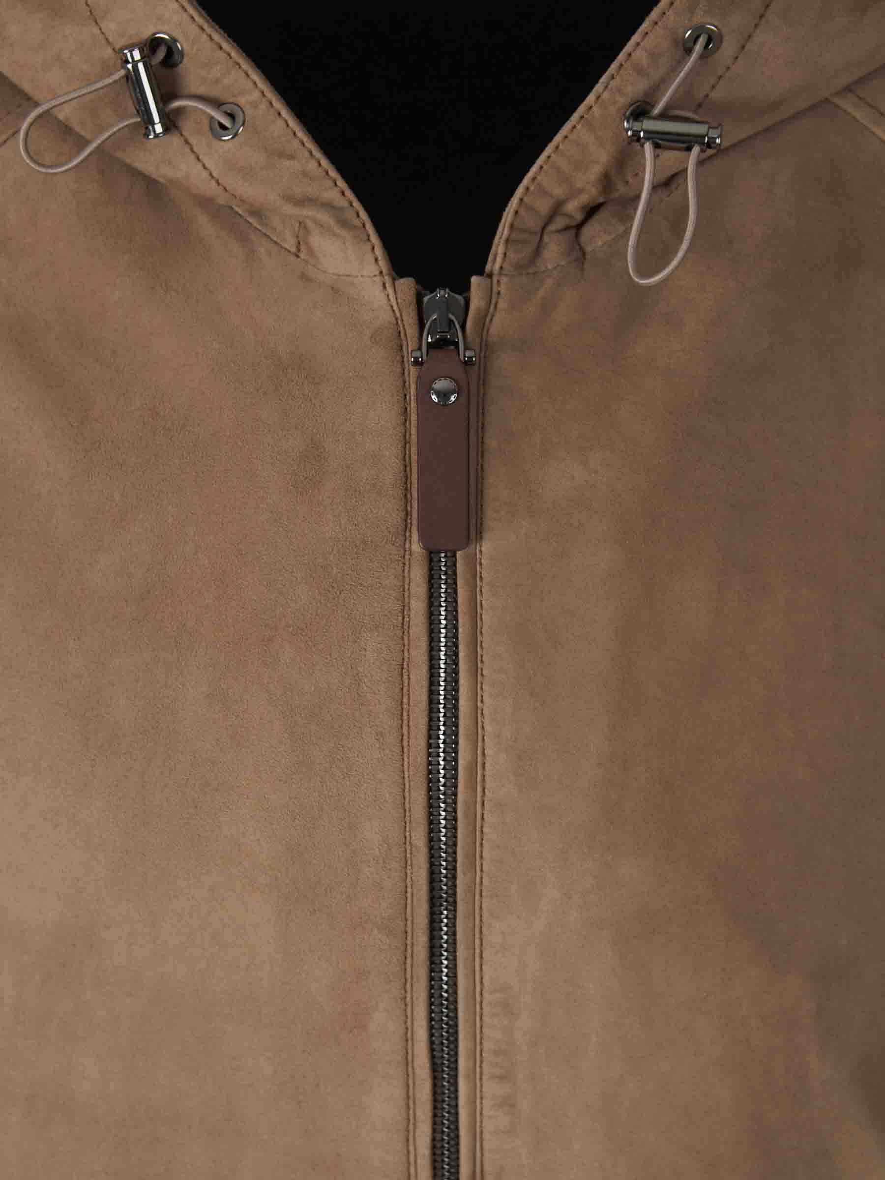 Canali Long-sleeved Casual Jacket In Brown