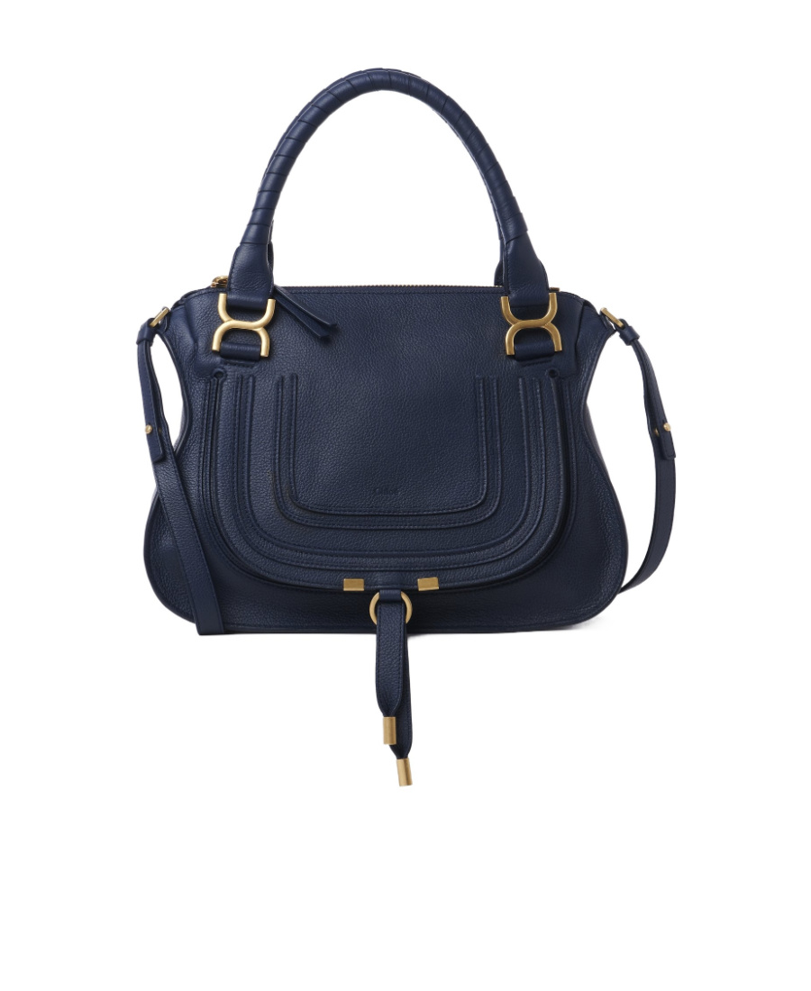 Chloé Marcie Leather Tote Bag In Black