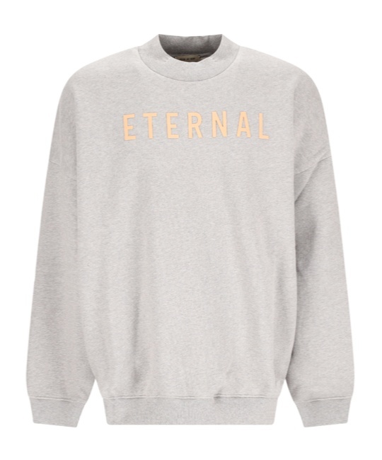 Fear Of God Brushed Cotton Eternal Sweatshirt With Flocked Logo In Gray